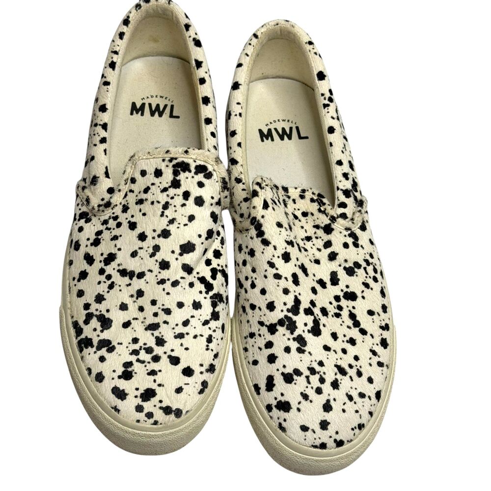 MWL Madewell Cow Calf Hair Spatter Painted Loafer Shoe Unisex Men 9.5 Women 11